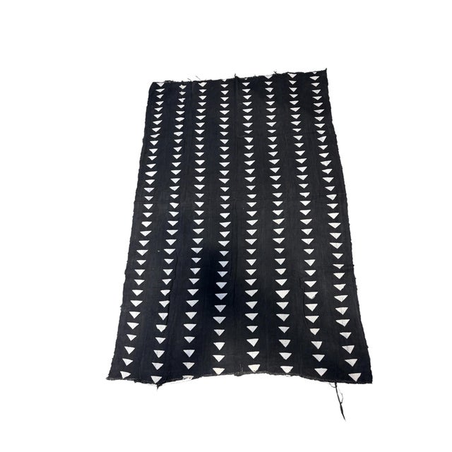 African Vintage African Black and White Mud Cloth Textile Mali 65" by 41" For Sale - Image 3 of 6