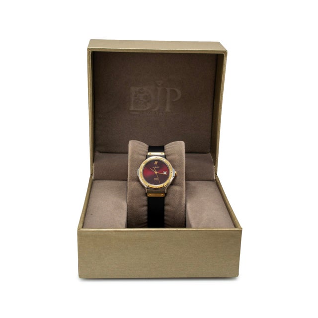Metal Ladies Hublot Classic MDM 26mm 1391.2 Red Dial Two Tone Gold Steel Quartz Watch For Sale - Image 7 of 8