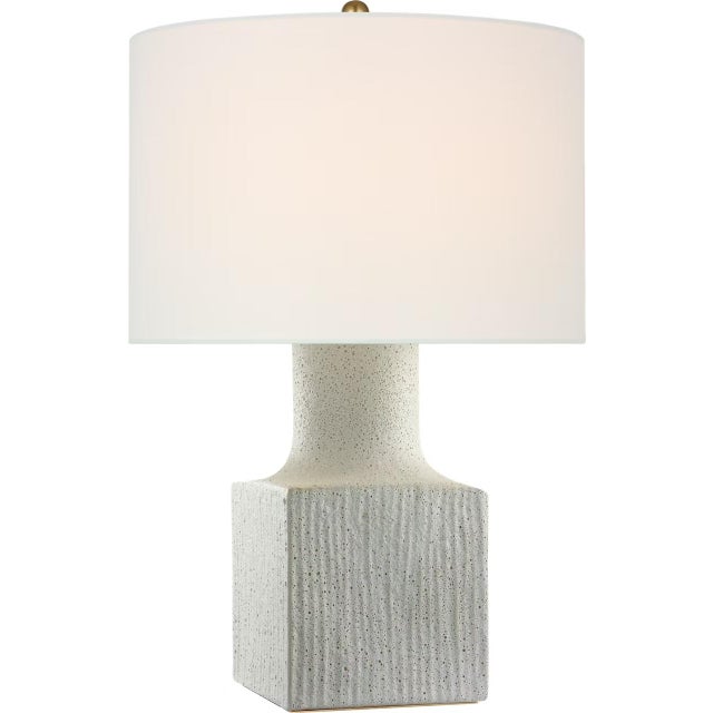 Transitional AERIN by Visual Comfort Signature Aviva 24" Table Lamp in Volcanic Ivory with Linen Shade For Sale - Image 3 of 3