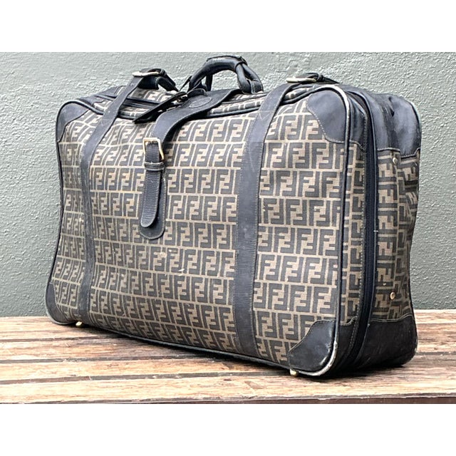 Fendi Vintage Fendi Zucca Soft Sided Suitcase For Sale - Image 4 of 12