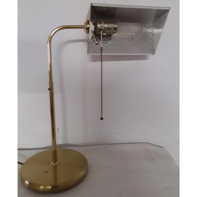 Vintage Brass Colored Swiveling Table Lamp For Sale - Image 6 of 8
