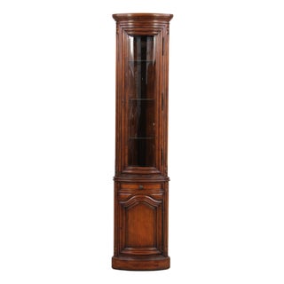 Theodore Alexander Curved Mahogany Corner Cabinet For Sale