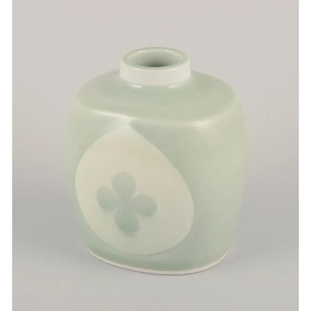 Nils Thorsson Ceramic Vase in Celadon Glaze by Nils Thorsson for Royal Copenhagen, 1930s For Sale - Image 4 of 9