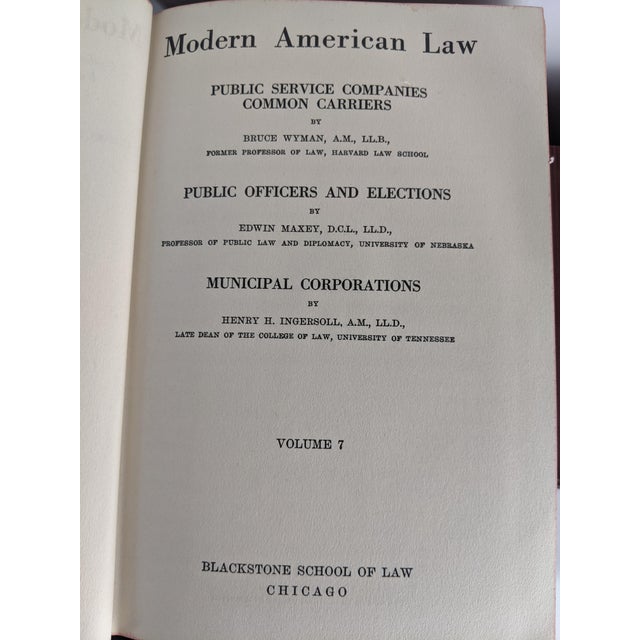 Vintage 1960 Blackstone Modern American Law Books – 14-Volume Burgundy & Gilt Library Set For Sale - Image 9 of 16