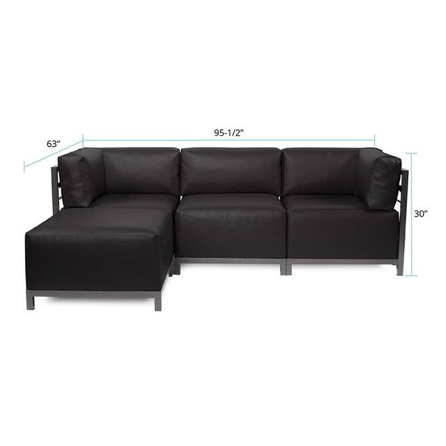Black Axis 4pc Sectional Atlantis Black Titanium Frame For Sale - Image 8 of 10