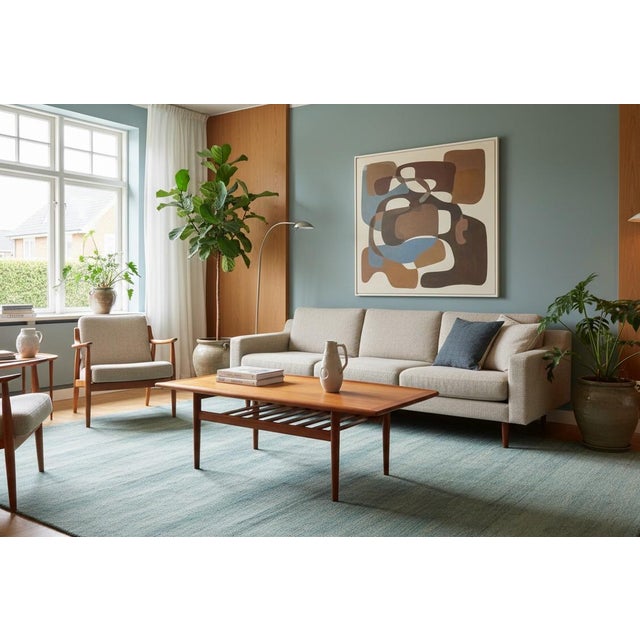 Vintage Teak Coffee Table with Magazine Shelf and Profiled Edges by Grete Jalk for Glostrup, 1960s For Sale - Image 10 of 11