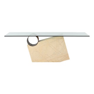 Medes Dining Table in Triana Yellow Marble by Joaquín Moll for Meddel For Sale