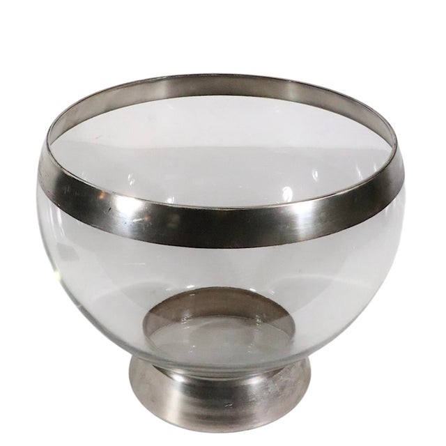 Dorothy Thorpe Large Mid 20th Century Dorothy Thorpe Silver Band Punch Bowl For Sale - Image 4 of 12