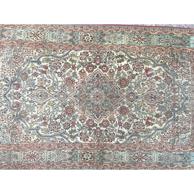Vintage Floral Design Qom Rug For Sale - Image 6 of 16