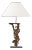 1900s Italian Wood Carved Table Lamp On Metal Base For Sale