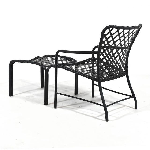 Mid 20th Century Mid 20th Century Attributed to Brown Jordan Tamiami Lounge Chair & Ottoman For Sale - Image 5 of 10