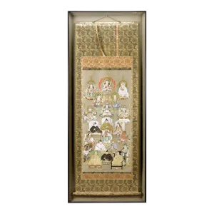 Early 19th Century Japanese Silk Suijaku Scroll Nyorai-Kojin with Mixed Buddhism and Shinto Deities