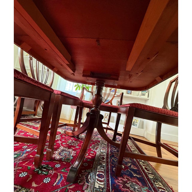 Brown 1949 Drexel "New Travis Court" Mahogany Dining Table & 8 Thomasville Chairs For Sale - Image 8 of 12