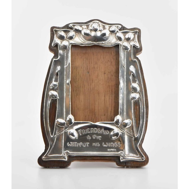 Silver Art Nouveau Small Silver-Plated Picture Frame, 1900s For Sale - Image 8 of 8
