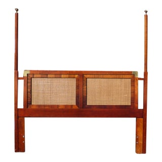 Vintage Mid Century John Stuart Reversible Queen Full Campaign Poster Headboard For Sale