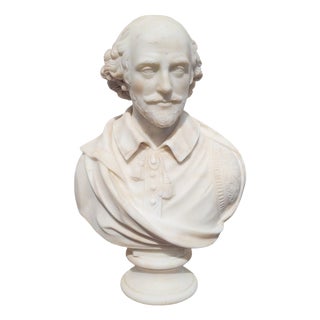 Shakespeare, White Bust, 1800s, Marble For Sale