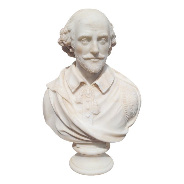 Shakespeare, White Bust, 1800s, Marble For Sale