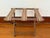Vintage Turned Wood Folding Luggage Rack With Greek Key Tapestry Straps For Sale - Image 9 of 9