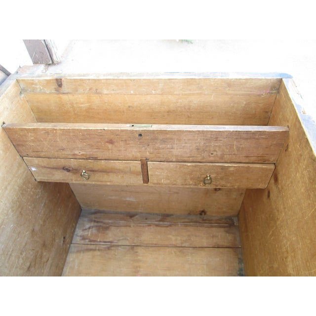 Antique Green Maritime Seaman’s Chest Ship Chest For Sale - Image 16 of 18