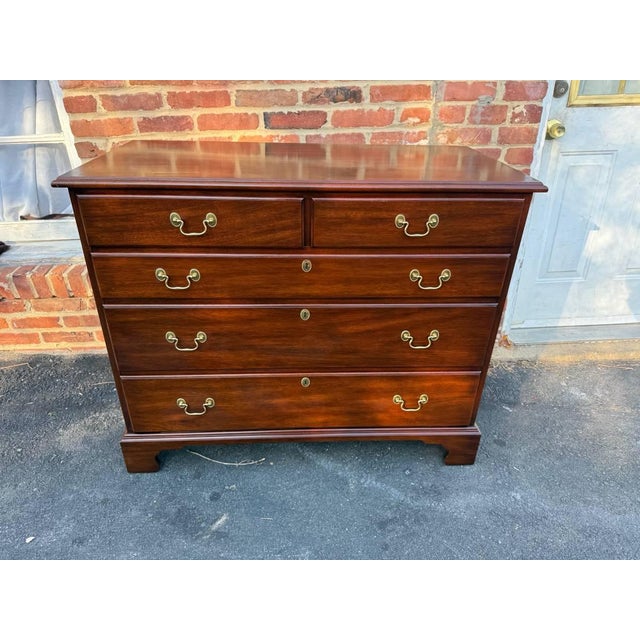 Late 20th Century Late 20th Century Henkel Harris George III Mahogany Chest of Drawers For Sale - Image 5 of 17