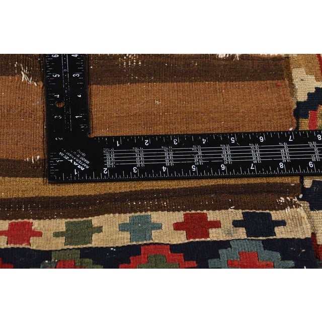 1880's Distressed Antique Caucasian Shirvan Kilim Rug - 03'00 X 03'01 For Sale In Dallas - Image 6 of 9