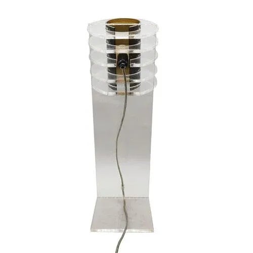 Sculptural Space Age Clear and Smoked Acrylic Glass Table Lamp, Italy, 1970s For Sale - Image 6 of 12
