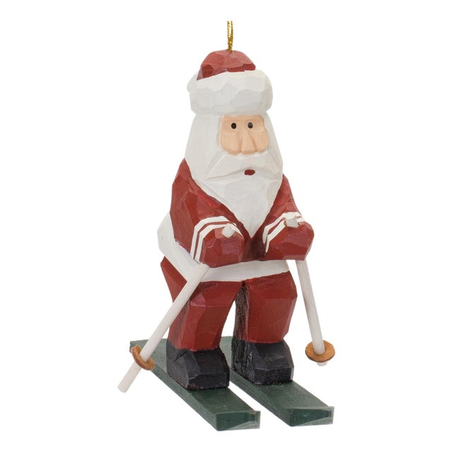 Santa on Skis Ornament (Set of 6) For Sale