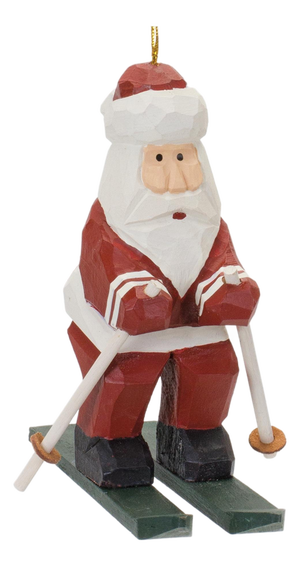 Santa on Skis Ornament (Set of 6)