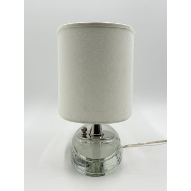 Metal Visual Comfort Thomas O’Brien "Casper" Crystal Glass & Nickel Desk Lamp For Sale - Image 7 of 13