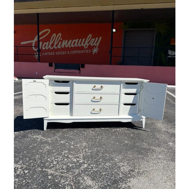 Wood Mid Century Painted Niner For Sale - Image 7 of 12