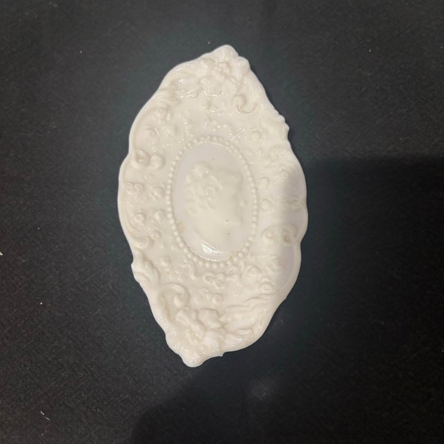 Fostoria Vintage Jenny Lind Milk Glass Trinket Dish For Sale - Image 4 of 4