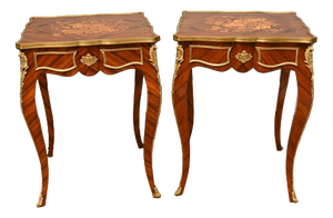 French Louis XV Revival Side Tables, Set of 2