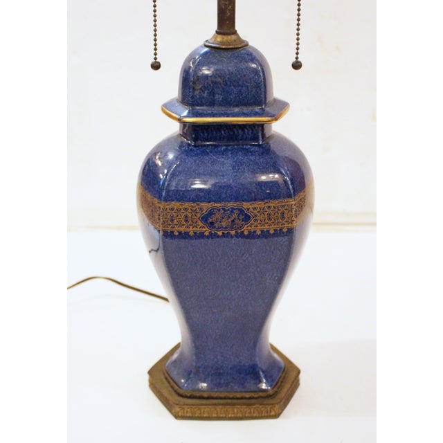 1920s Circa 1920s English Wilton Ware Bleu Royal Staffordshire Lamp For Sale - Image 5 of 8