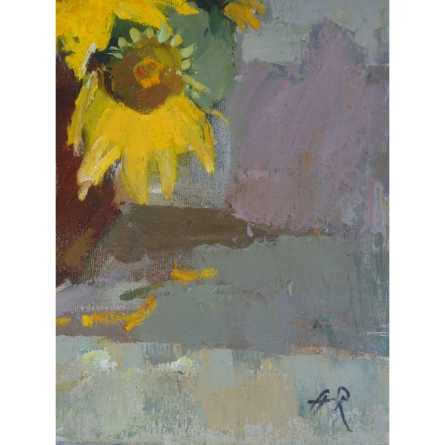Modern Aleksandr Rodin, Sunflowers, 1994, Oil on Canvas For Sale - Image 3 of 5