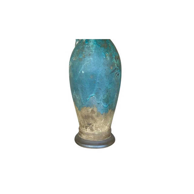 Vintage Midcentury Lava Glaze Table Lamp For Sale - Image 11 of 12