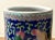 Blue Vintage Chinoiserie Hand Painted Chinese Enameled Brush Pots - A Pair For Sale - Image 8 of 12