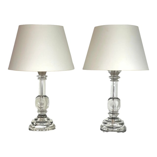 1950's Archimede Seguso Murano Glass Table Lamps, Pair. Marked For Sale