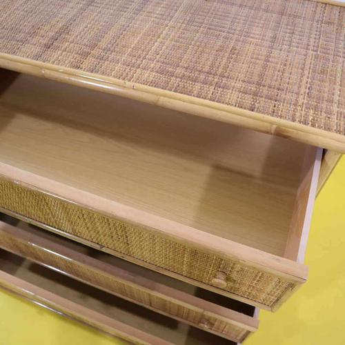 Brown Woven Bamboo Chest of Drawers with Four Front Drawers For Sale - Image 8 of 10