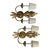 Vintage Mid-Century Italian Giltwood & Mirror Wheat Sheaf Two-Light Wall Sconces - a Pair For Sale