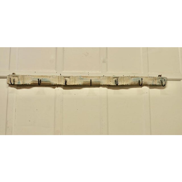 Long 19th Century Folk Art Wooden 7 Peg Coat Rack, 1880s For Sale - Image 4 of 8