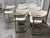 Contemporary Glass Dining Table + Eight White Leatherette Dining Chairs, Set of Nine For Sale - Image 10 of 12