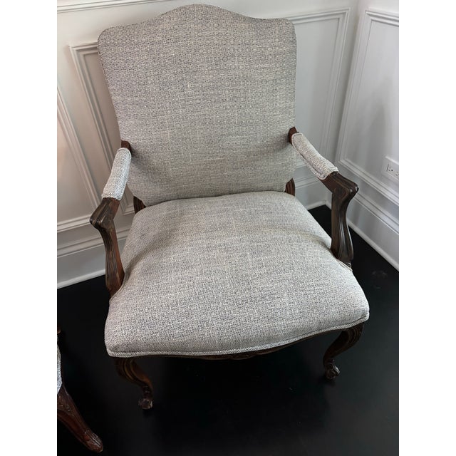 Upholstered French Style Chairs- A Pair For Sale - Image 11 of 12
