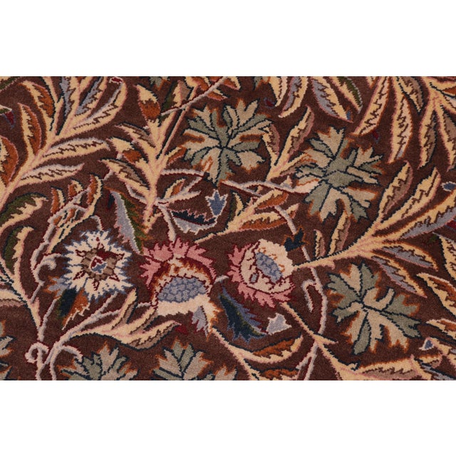 Art Nouveau 1990's Pak-Persian Brown/Gray Wool Round Rug - 8'3'' X 8'3'' For Sale - Image 4 of 8