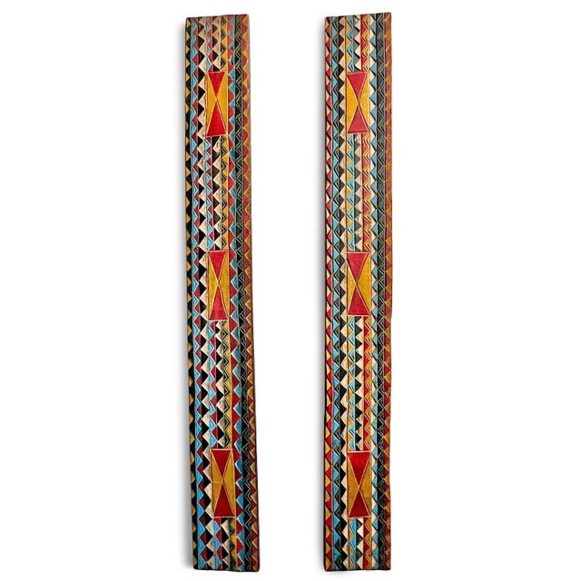 Tribal Pair of Vintage Amhara Painted Panels For Sale - Image 3 of 5