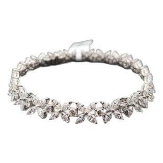 7.67 Ct Marquise & Round Diamond Tennis Bracelet For Sale