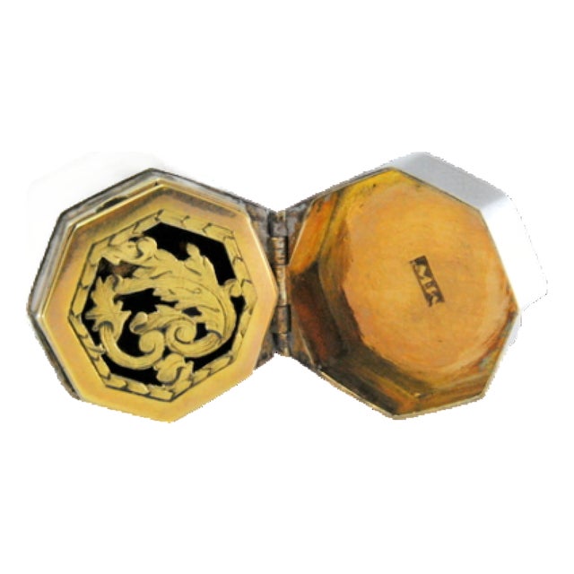 George III Hexagonal Silver and Gold Vinaigrette Box For Sale