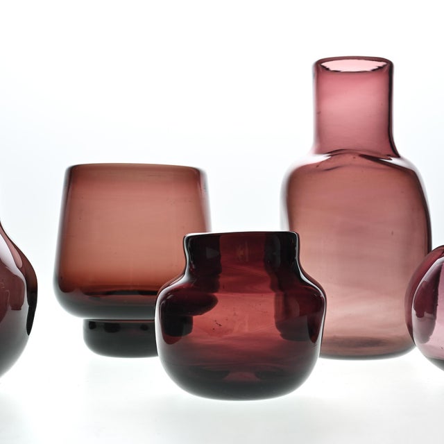 Vases with Purple Nuances by Claude Morin, 1980s, Set of 5 For Sale - Image 3 of 18