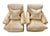 Pair of Custom Champagne Chenille Lounge Chairs With Bullion Fringe For Sale In Los Angeles - Image 6 of 8