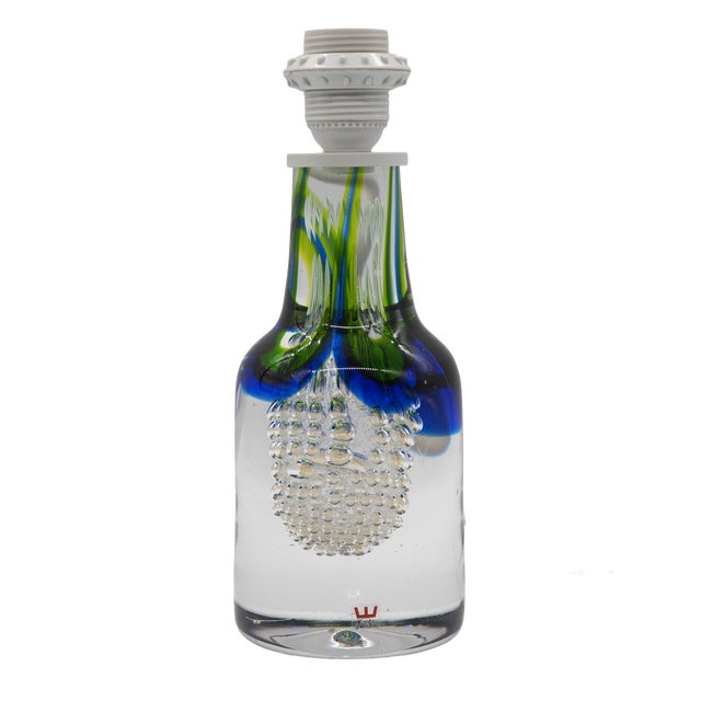 Vintage Rustic Handblown Glass Lamp by Göran Wärff for Kosta Boda, 1970s For Sale