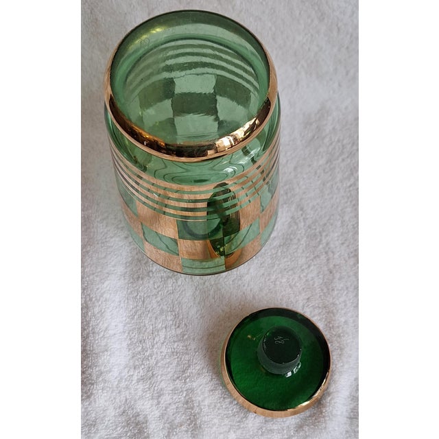 Belgian Art Deco Liqueur Carafe in Green Glass, 1930s For Sale - Image 4 of 5